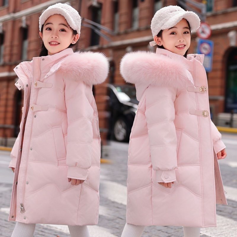 正品亲子亲子棉服2025新款冬装棉衣女童洋气加厚保暖中长款过膝外