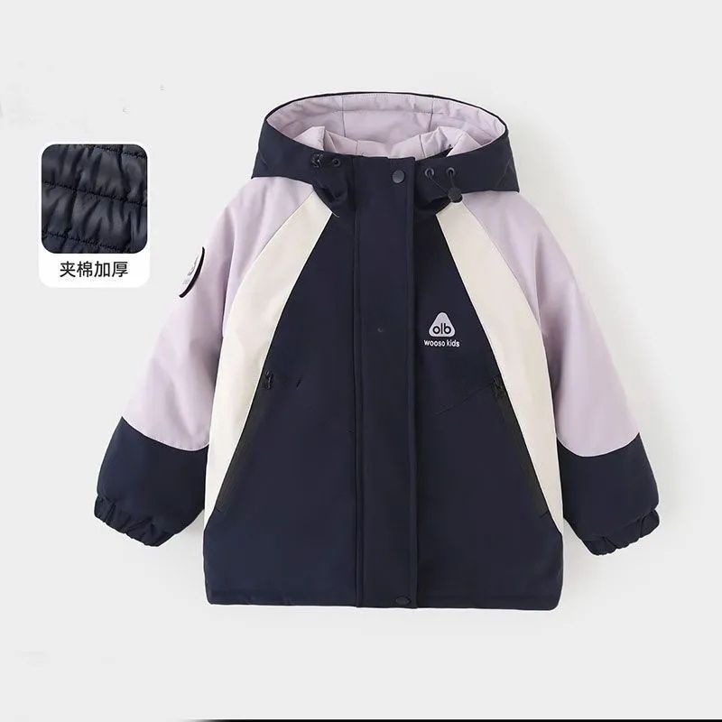 正品亲子女童棉服2025新款冬装儿童洋气加绒加棉加厚冲锋衣外套女