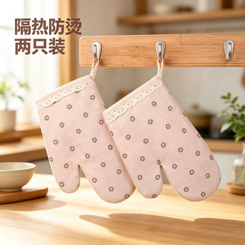 微波炉手套隔热手套家用耐高温厨房烘焙烤箱手套加厚烘焙防热工具