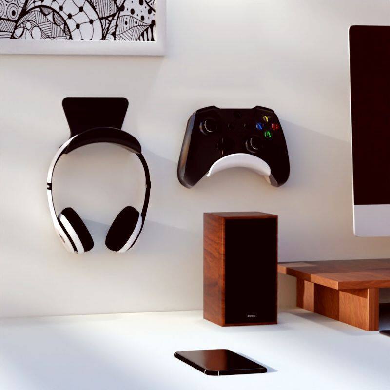 耳机支架壁挂免打孔桌下托架电竞头戴式收纳挂钩实用悬挂设计