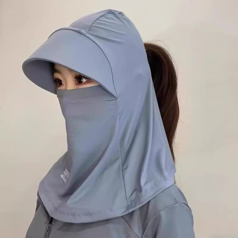 新款防晒冰丝帽全脸遮阳帽子透气