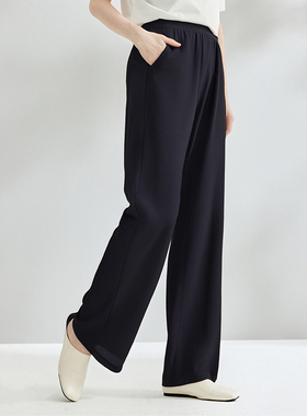 百丝BCVOGA休闲风透气速干裤2024夏季新品简约百搭宽松长裤女