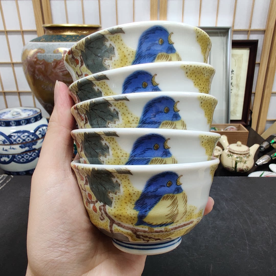 九谷吉田屋风五碗 k7-734