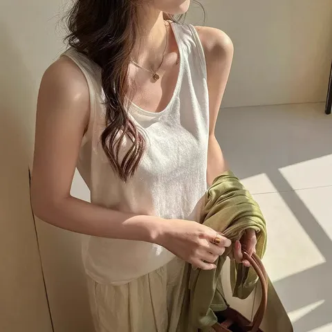 春夏季雪纺宽松2025背心遮肉百搭无袖慵懒风打底可外穿女式上衣