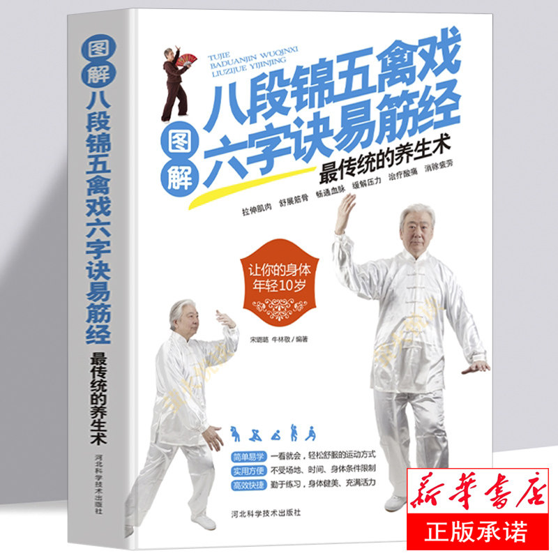 图解八段锦五禽戏六字诀易筋经 适合健身养生养身书籍传统的养生术强身健体零基础入门每天30分钟轻松掌握中华养生气功武术书籍