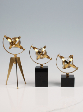 高档装饰品地球仪摆件轻奢