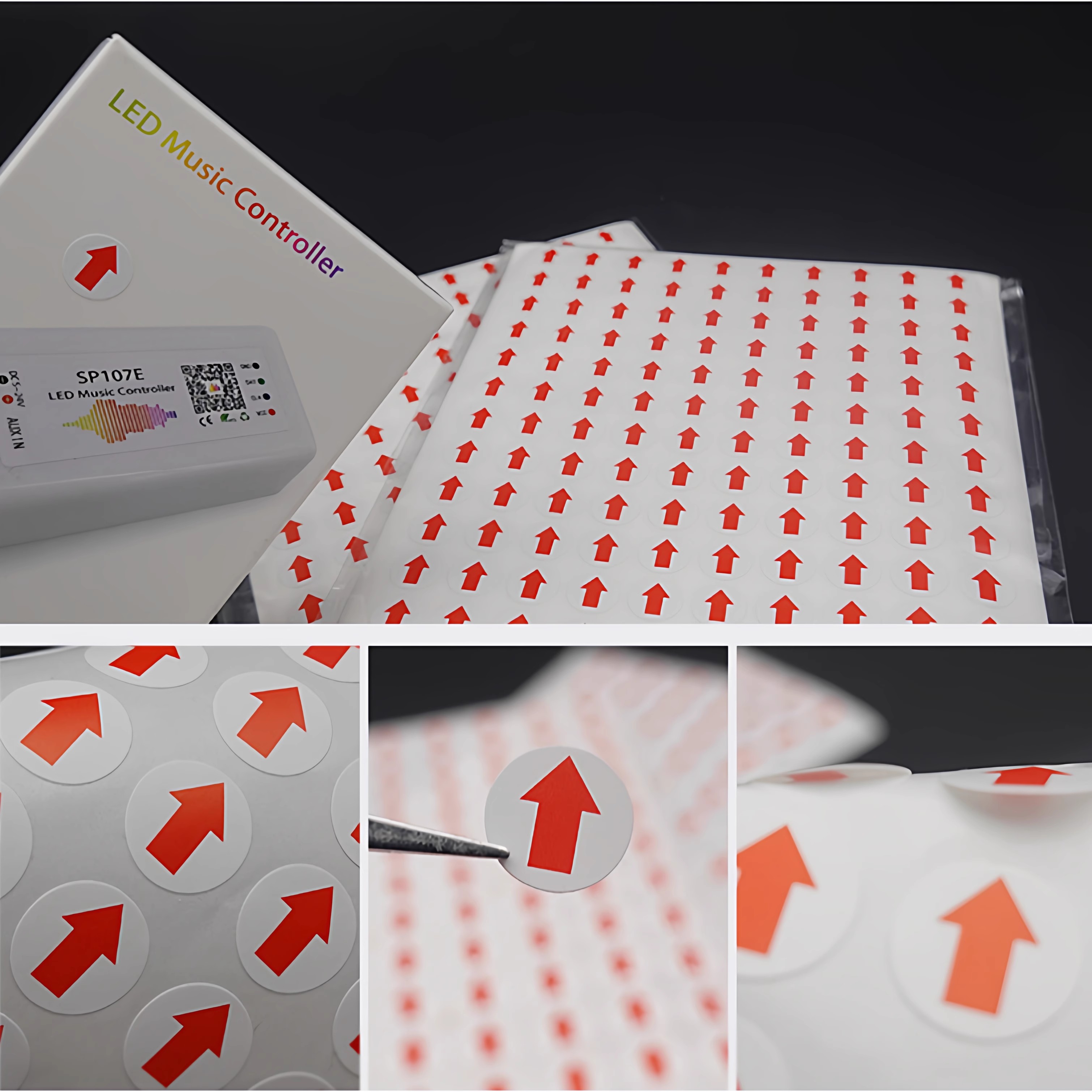 大箭头标签贴纸向上标签方向标贴不干胶次品不良品不合格返工记号