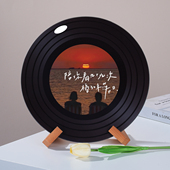 ins风落日唯美氛围感浪漫爱情黑胶摆件创意个性 礼物礼品家居装 饰