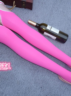 春秋款吊带式连裤糖果色开档丝袜