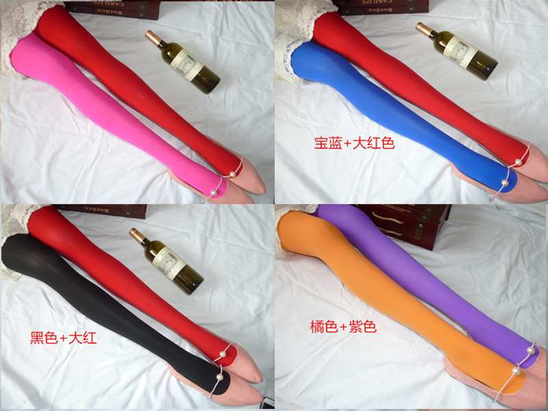 ab左右不对称黑白连裤丝袜包邮