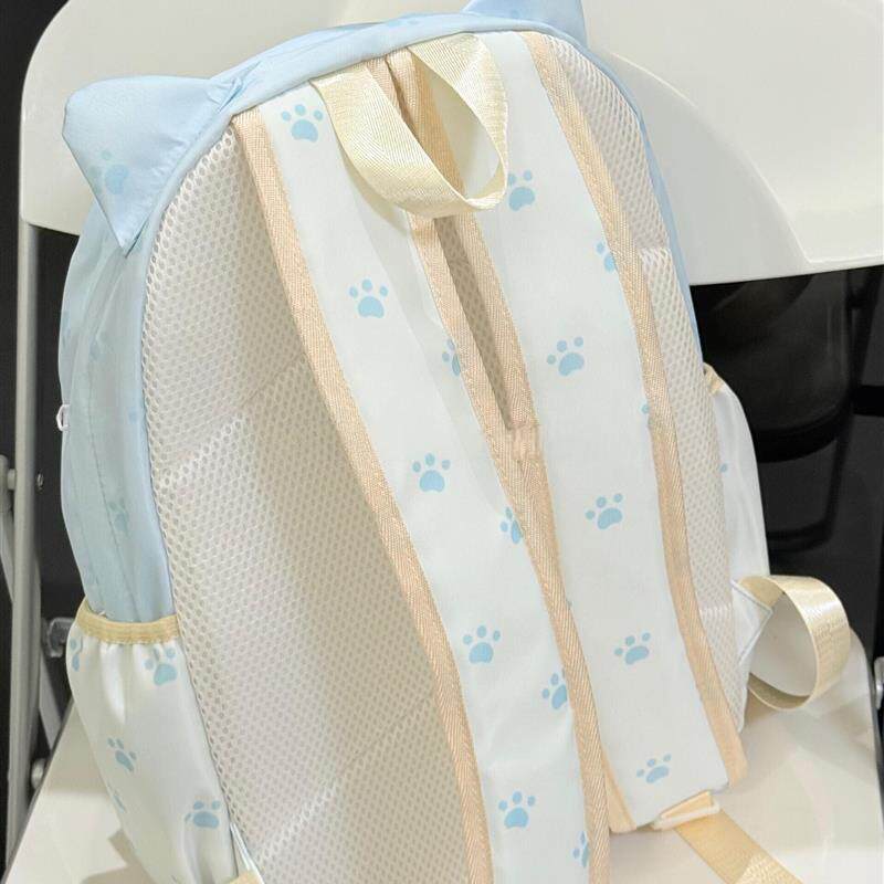 【红薯同款】可爱猫抓印波点书包日系小学初高中女上学背包双肩包