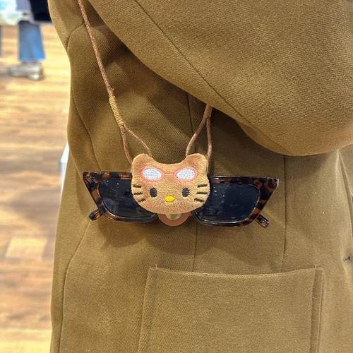 kt猫眼镜链挂脖眼镜绳女防丢防滑卡通可爱墨镜夹太阳镜挂脖包挂链