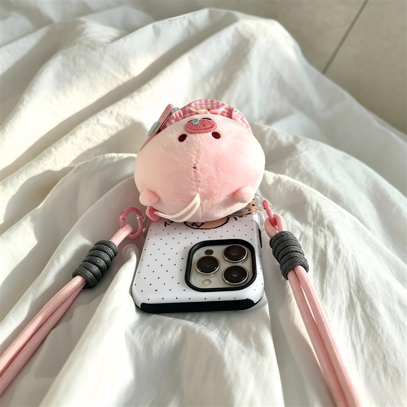 【提升幸福感】鼻涕猪手机背夹女生夏天穿裙子便携防摔可拆卸挂件