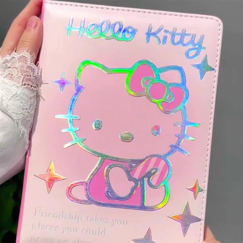 HelloKitty镭射A5彩页笔记本学生可爱高颜值卡通皮质手账日记本子