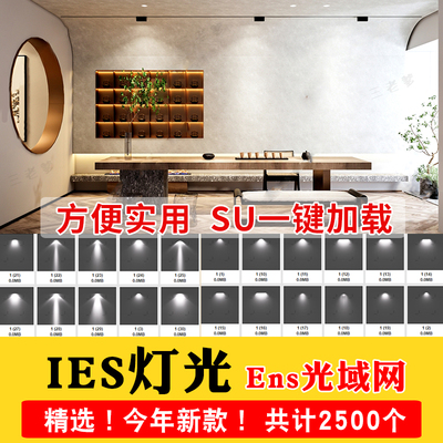 IES光域网enscape灯光ens草图大师灯带筒灯射灯壁灯su素材轨道灯