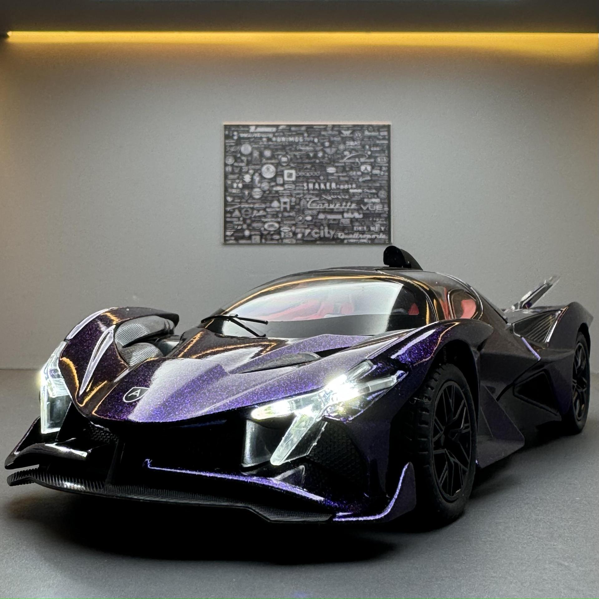 车致合金车模1比24阿波罗EVO跑车声光回力玩具车音乐模型摆件代发