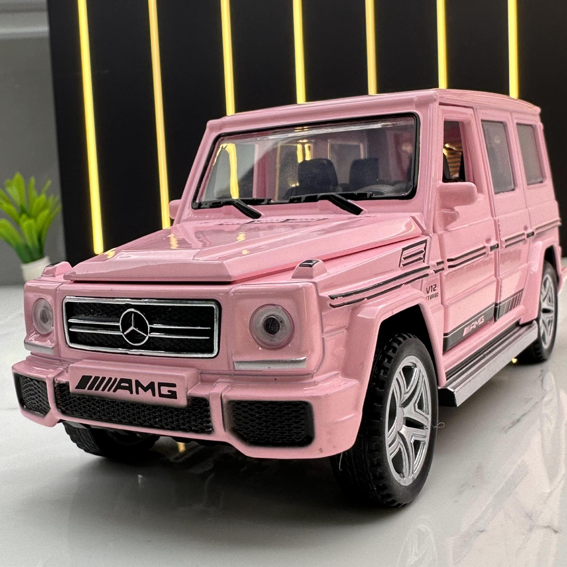 建元车模1:32大奔大G合金G63越野车回力带声光玩具车音效模型摆件