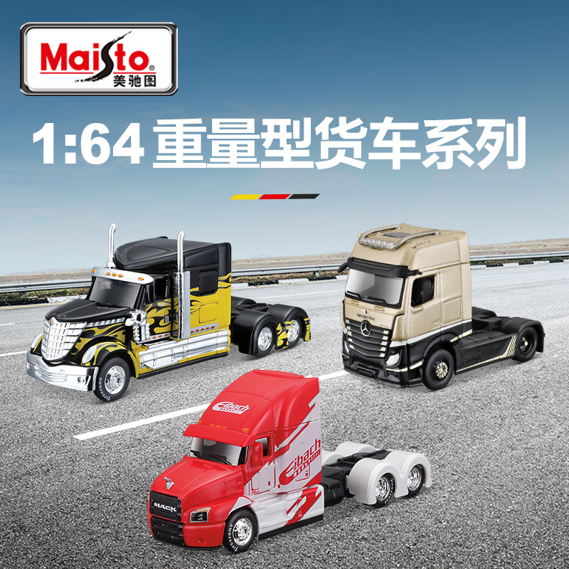 美驰图1:64合金汽车模型MACK马克孤星拖头货卡车玩具批发卡车模型