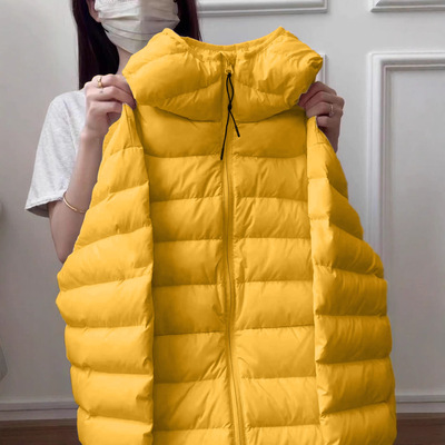 休闲黄色轻薄排骨羽绒服女款冬季棉服2025新款薄款巨好看的冬装