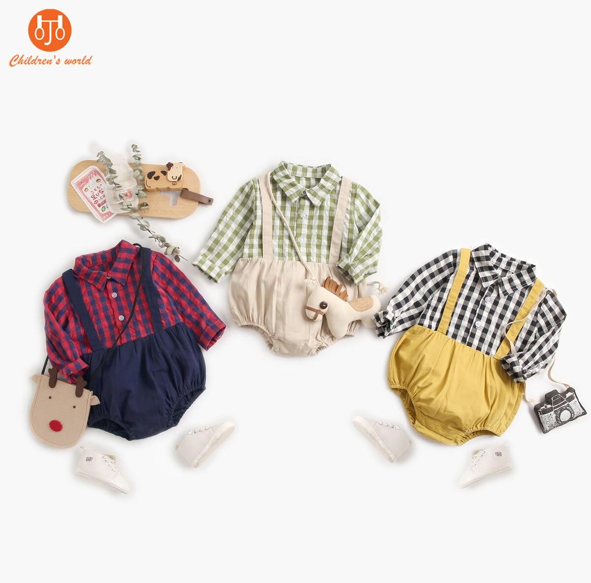 婴儿衣服格子男宝宝宝儿童哈衣韩版baby clothes春秋连体衣爬爬服在类目 童装/婴儿装/亲子装, 连身衣/爬服/哈衣中 - 来自Buy2taobao.com提供专业的淘宝代购服务