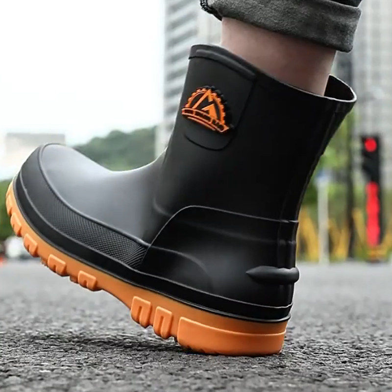 短筒雨鞋男款厨房防滑耐磨外卖专用钓鱼水鞋2025新款胶鞋防水雨靴