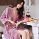 全棉睡袍 薄款 浴袍女纯棉吸水纱布浴衣洗澡用浴服四季 通用睡衣夏季