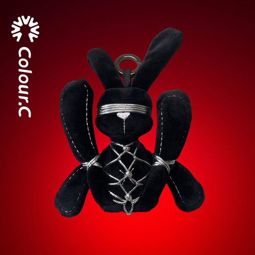 捆绑玩偶小兔子背包装饰挂件绳艺礼物纯手工绑缚艺术毛绒玩具礼物