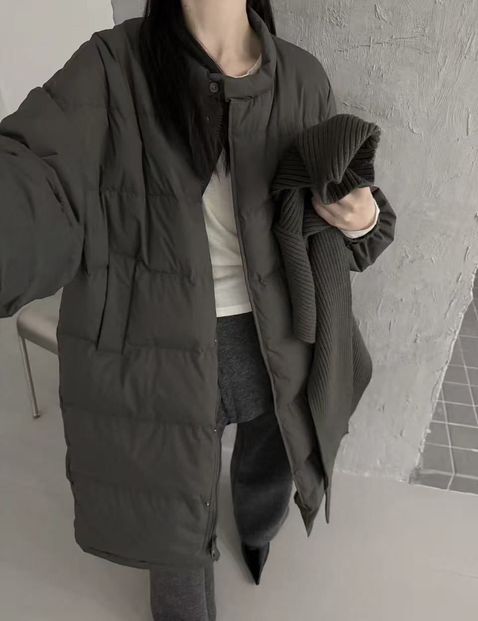 欧洲站2025冬季新款正品女装时尚中长款过膝羽绒服宽松保暖外套