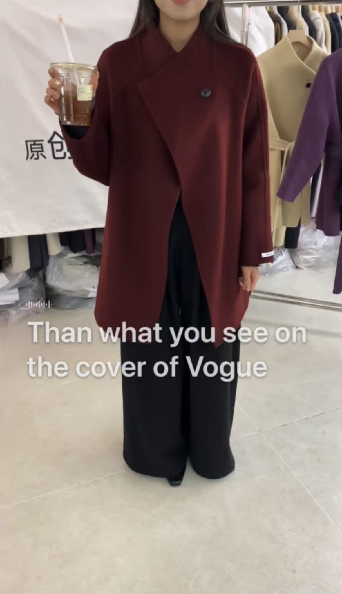 双面羊毛大衣中长款毛呢外套上衣