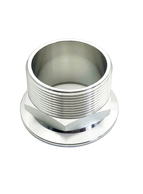 气源挡板阀KF40转1寸外螺纹直通快装法兰盲管转换DIN28403坡度4分