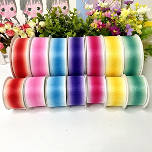 懒虫家3.8中间渐变珍珠纱DIY儿童发饰材料10码/50码