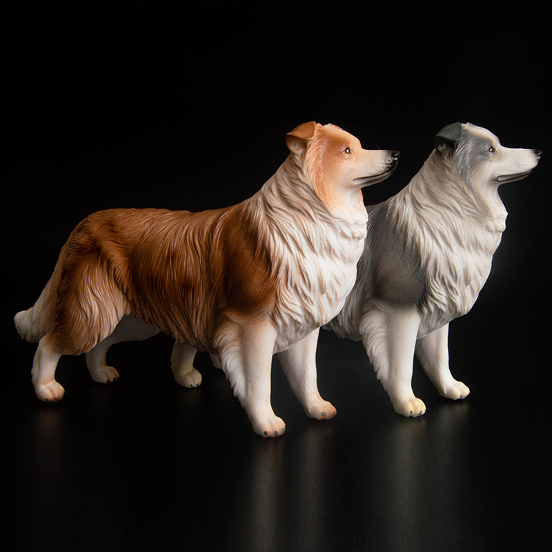 仿真动物模型实心树脂摆件男女孩认知礼物狗狗边境牧羊犬