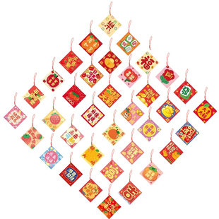 潮语趣味圣诞树挂饰红包挂树小红包迷你挂饰装饰发财树挂件利是封