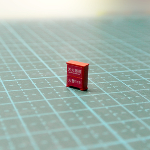1:64消防灭火器箱车模场景配件街景地下停车位场模型缩微道具摆件