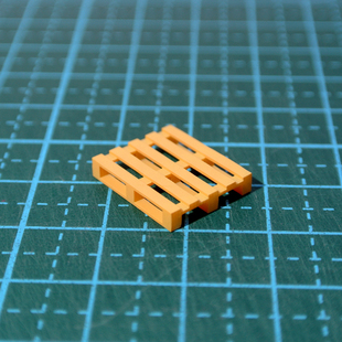 1:64叉车木托板置物架车模场景建筑工地停车位模型缩微道具配摆件