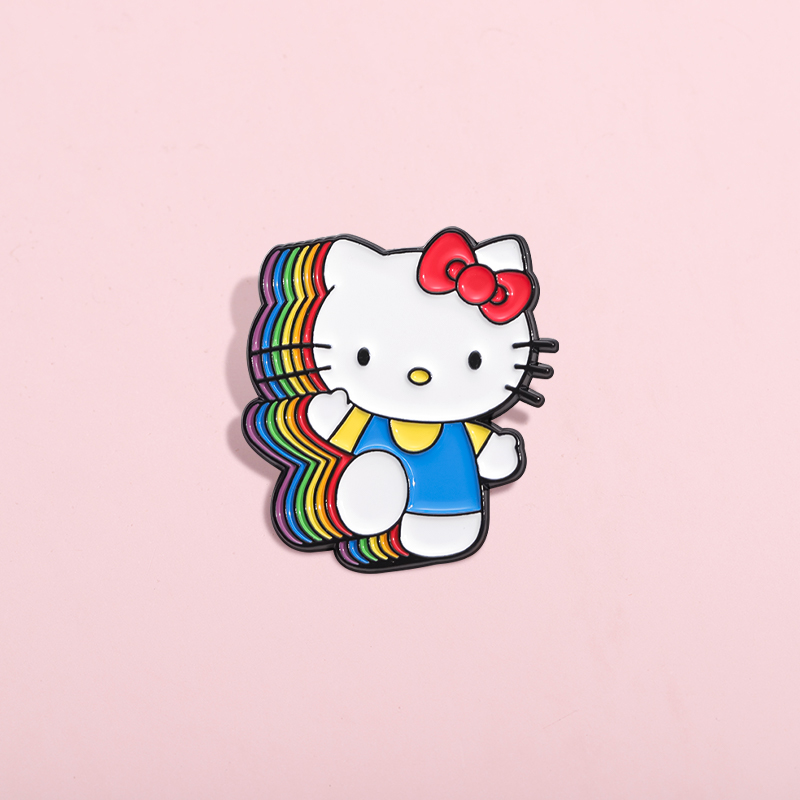 可爱卡通猫咪胸针金属徽章