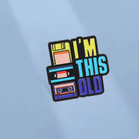 Nostalgic brooches, floppy disks, video tapes, magnetic tapes, fun text pins, retro collection badges from the 1990s thumbnail 5