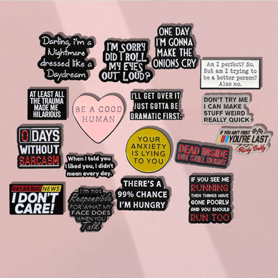 英文字母胸针搞笑趣味英文金属徽章别针配饰品个性包包挂饰勋章