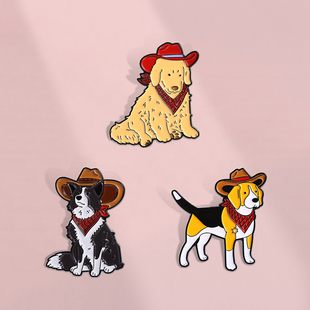 牛仔狗狗胸针别针扣饰品衣服包包装饰品背包配件金属徽章勋章挂件