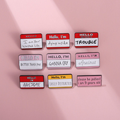 英文字母胸针设计感小众别针个性 胸章金属徽章固定衣服配饰品勋章