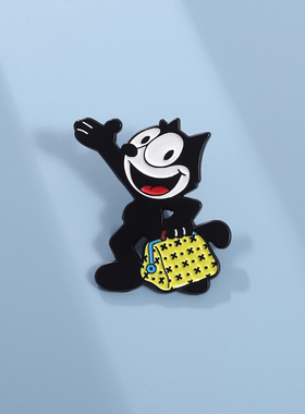 菲利克斯猫周边胸针金属徽章卡通动画猫的闹剧怀旧纪念饰品勋章
