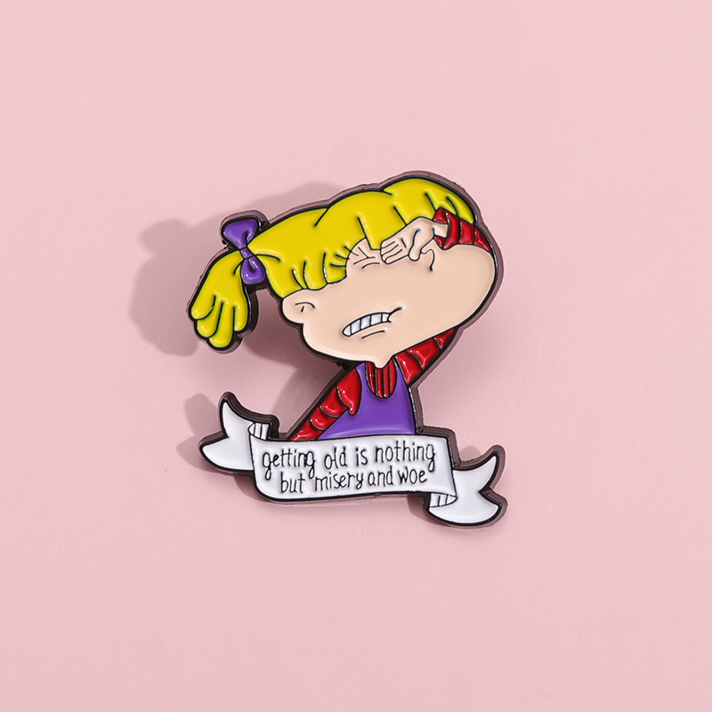 变老只是痛苦和悲伤胸针金属徽章