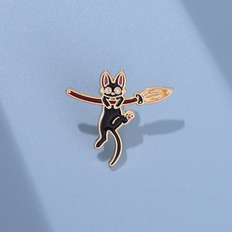 宫崎骏宅急便黑猫胸针金属徽章衣服包包别针配饰背包笔袋装饰勋章