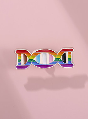 基因序列胸针DNA螺旋分子式徽章