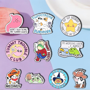 DID LOSE 2026新款 TODAY SHIT 搞怪文字徽章 星星打工人胸针