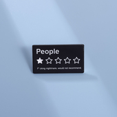 人类英文字母胸针五角星黑色金属徽章别针配饰包包胸章笔袋挂件