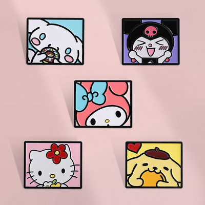 可爱卡通美乐蒂库洛米布丁狗胸针精致小众设计金属徽章学生包配饰