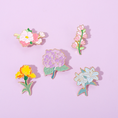 紫罗兰百合花朵植物胸针