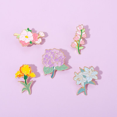 紫罗兰百合花朵植物胸针