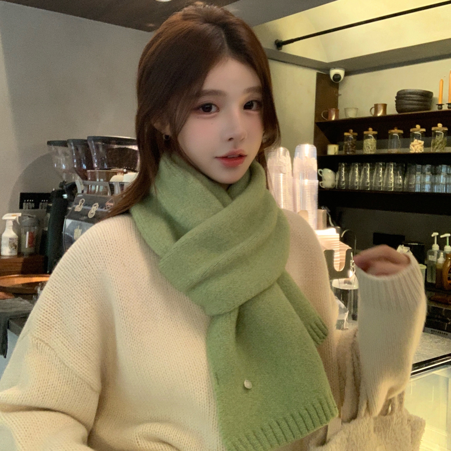 可爱保暖围巾女冬季百搭围脖披肩